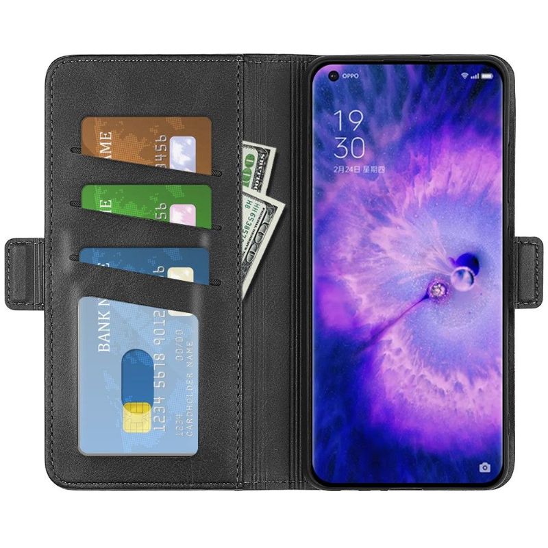Kožené Pouzdro Folio Na Oppo Find X5 Peněženkové Pouzdro Matný Potah Z Umělé Kůže