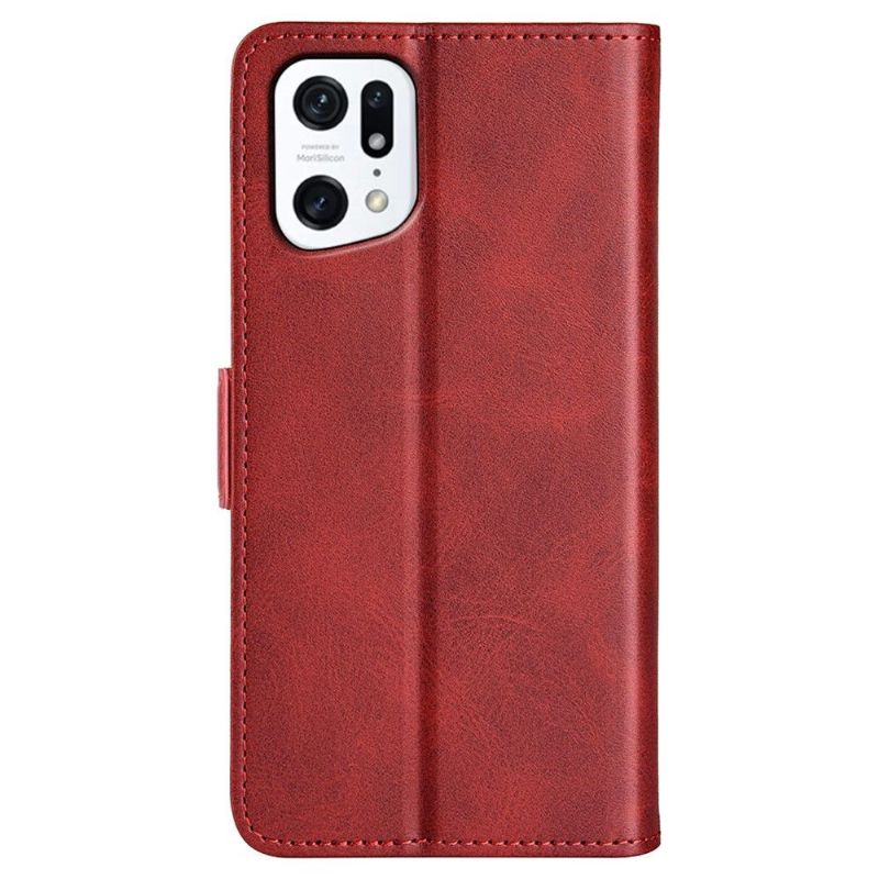 Kožené Pouzdro Folio Na Oppo Find X5 Peněženkové Pouzdro Matný Potah Z Umělé Kůže