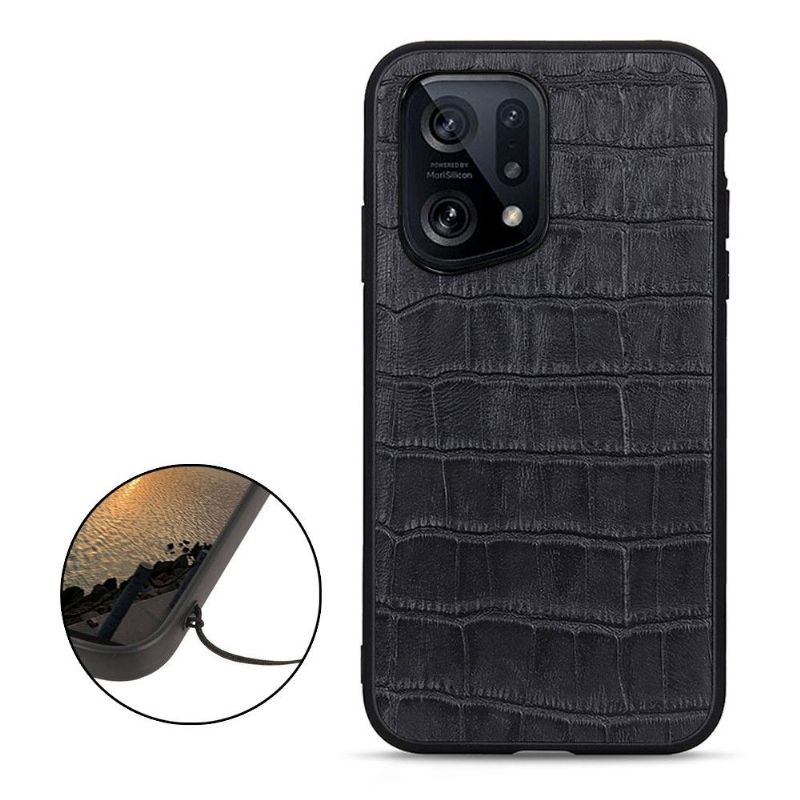Kryt Na Oppo Find X5 Elegantní Vzhled Croco Skin