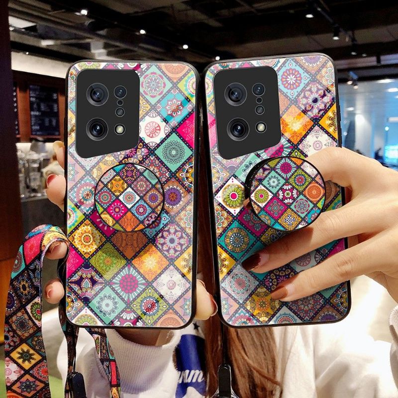 Kryt Na Oppo Find X5 Mandalový Kaleidoskop Se Stojanem
