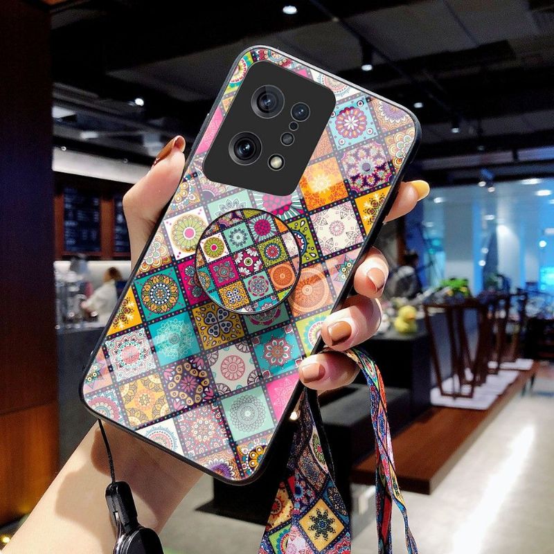 Kryt Na Oppo Find X5 Mandalový Kaleidoskop Se Stojanem