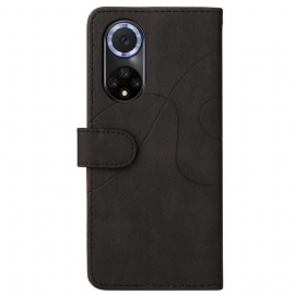 Flipové Pouzdro Na Honor 50 / Huawei Nova 9 Dvoubarevné Umělecké