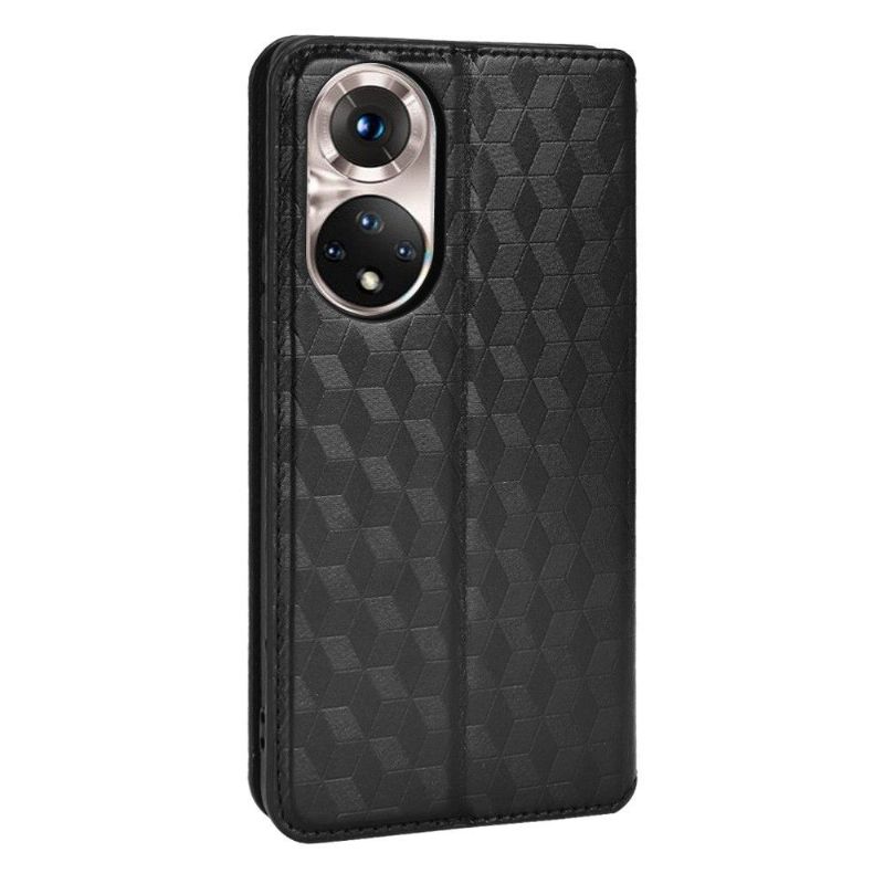 Flipové Pouzdro Na Honor 50 / Huawei Nova 9 Kožené Pouzdro Návrh Geometrie
