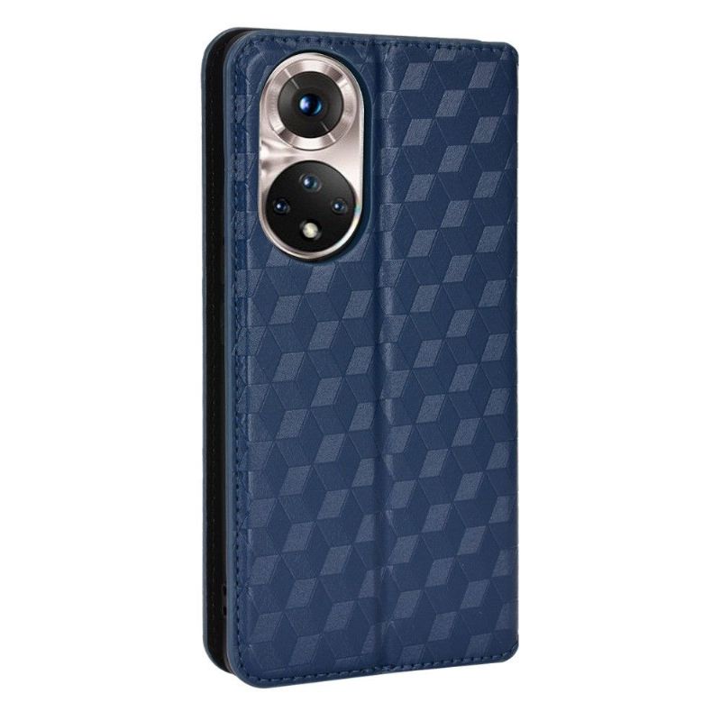 Flipové Pouzdro Na Honor 50 / Huawei Nova 9 Kožené Pouzdro Návrh Geometrie