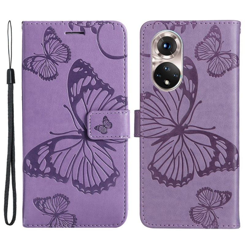 Kožené Pouzdro Na Honor 50 / Huawei Nova 9 Podpora Motýlků Funkcí