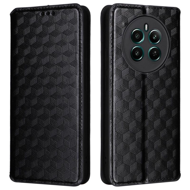 Kožené Pouzdro Folio Realme 12 Plus 5g 3d Kostky