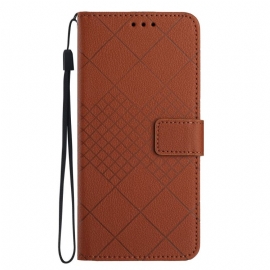Kožený Kryt Realme 12 Plus 5g Litchi Texture Diamond Design
