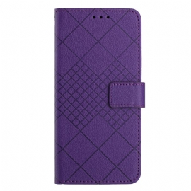 Kožený Kryt Honor X9b / Magic 6 Lite Diamantový Vzor Textury Litchi
