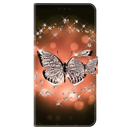 Kožený Kryt Honor X9b / Magic 6 Lite Křišťálový Motýl