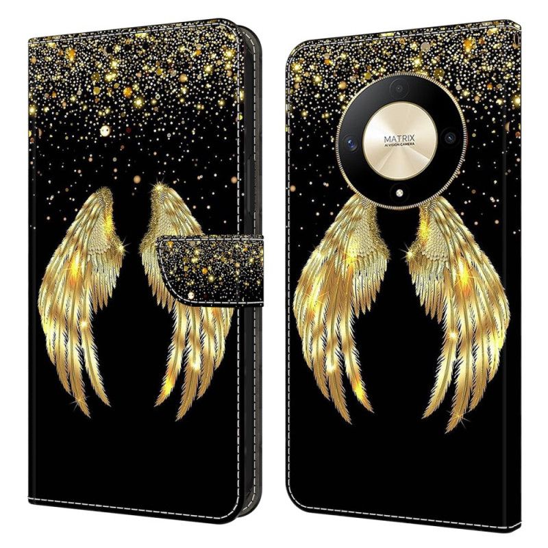 Peněženková Pouzdra Honor X9b / Magic 6 Lite Kryty Na Mobil Zlatá Křídla