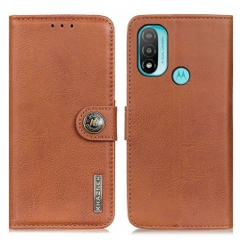 Flipové Pouzdro Na Moto E40 / E30 / E20 Imitace Kůže Khazneh