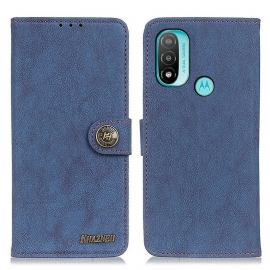 Flipové Pouzdro Na Moto E40 / E30 / E20 Khazneh Retro Štípaná Kůže