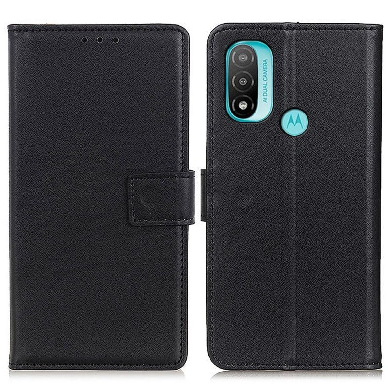 Flipové Pouzdro Na Moto E40 / E30 / E20 Obyčejná Umělá Kůže