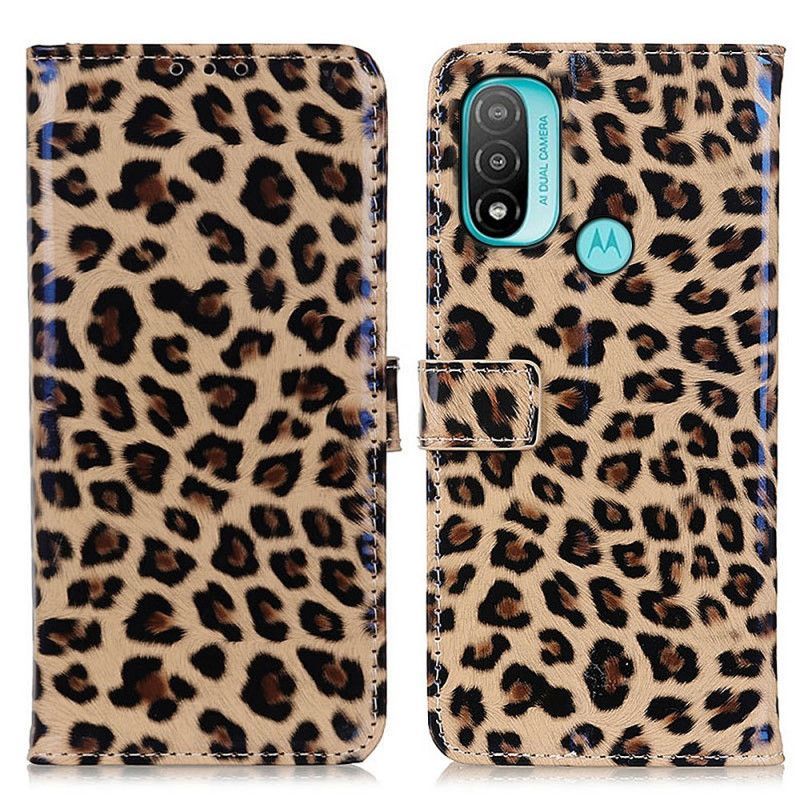 Flipové Pouzdro Na Moto E40 / E30 / E20 Obyčejný Leopard