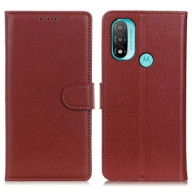 Flipové Pouzdro Na Moto E40 / E30 / E20 Tradičně Liči