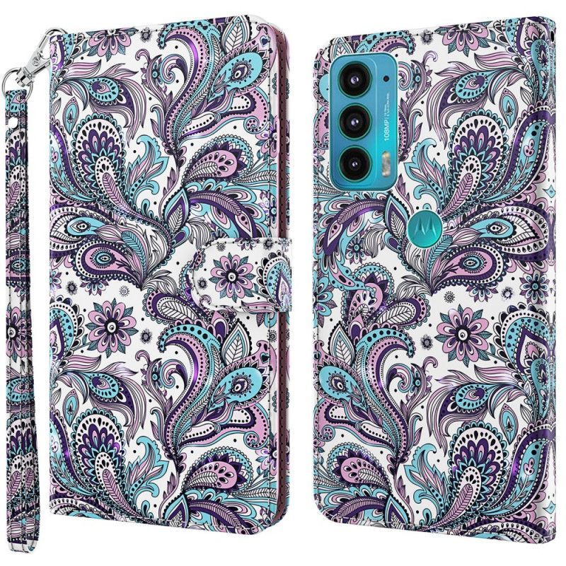 Kožené Pouzdro Na Moto E40 / E30 / E20 Paisley
