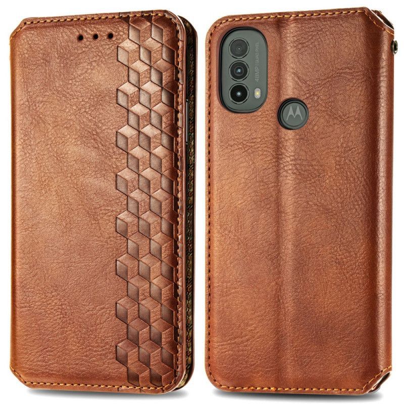 Kryty Na Mobil Na Moto E40 / E30 / E20 Flipové Pouzdro Kožený Efekt Diamond Textura