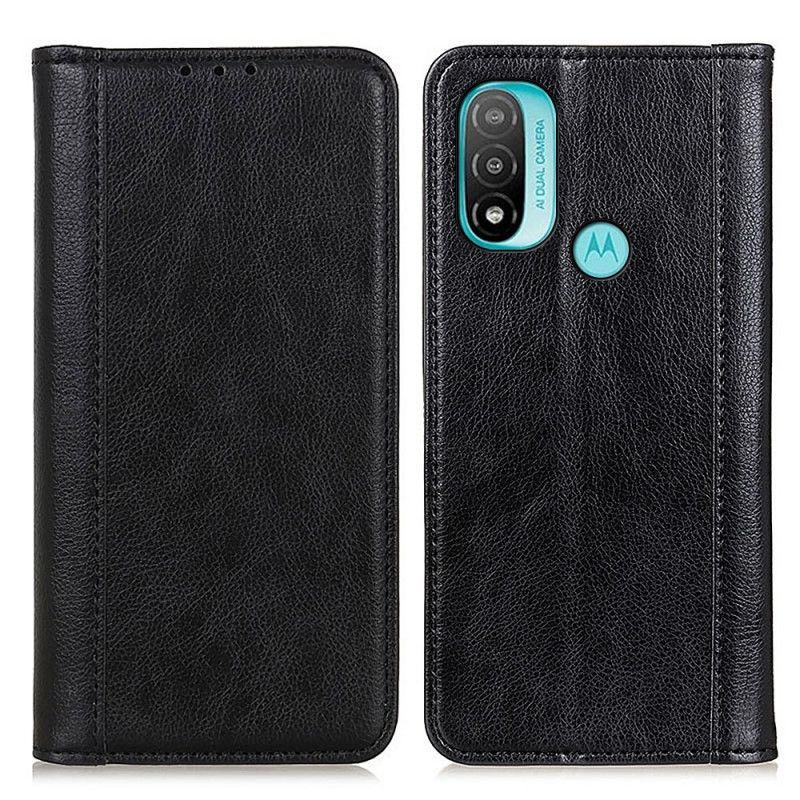 Kryty Na Mobil Na Moto E40 / E30 / E20 Flipové Pouzdro Kůže Elegance Split Litchi