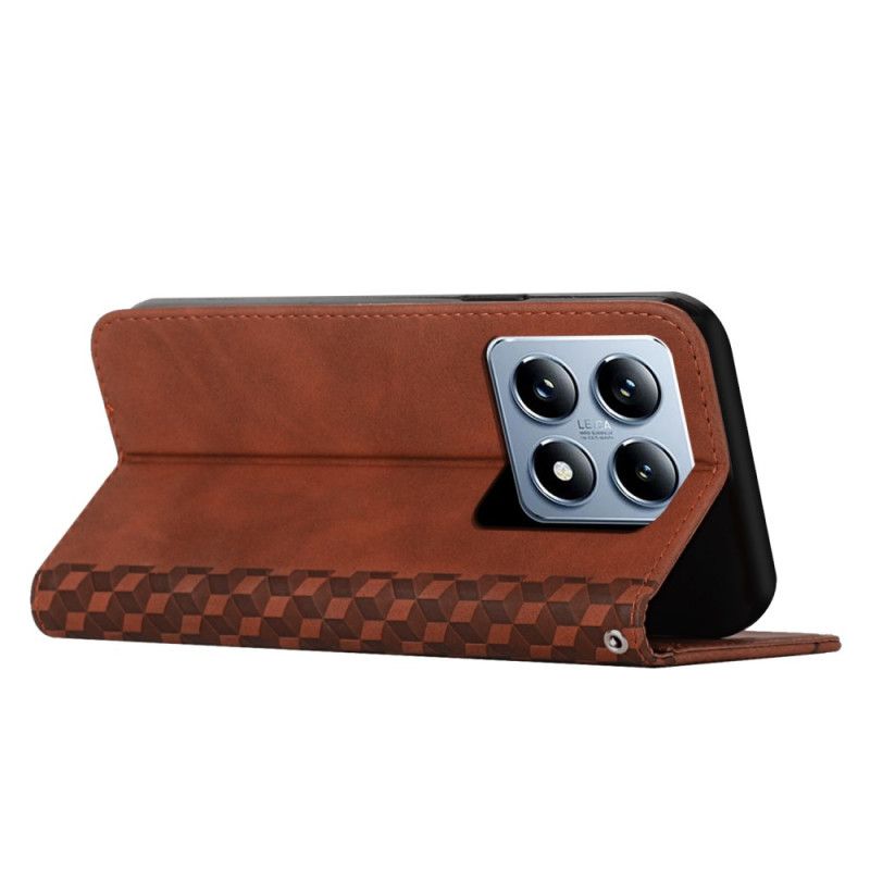 Kožené Pouzdro Folio Xiaomi 14t Reliéfní Vzor