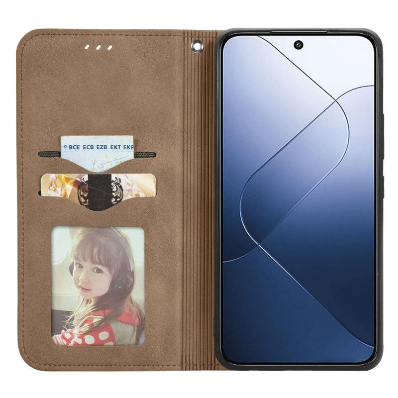 Kožené Pouzdro Xiaomi 14t Kryty Na Mobil Semišový Styl