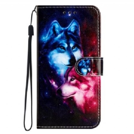 Kožený Kryt Na Xiaomi 14t Pár Vlků