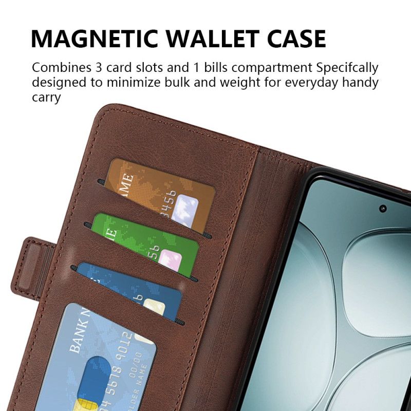 Kožený Kryt Xiaomi 14t Dvojité Zapínání