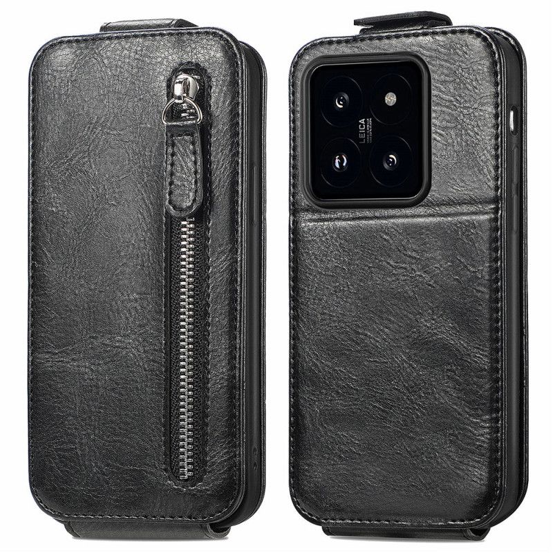 Peněženková Pouzdra Xiaomi 14t Kryty Na Mobil Pouzdro Na Zip S Vertikální Chlopní