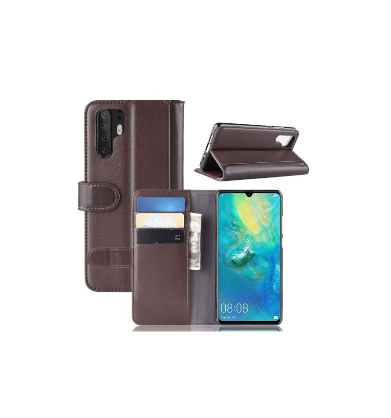 Flipové Pouzdro Na Huawei P30 Pro Prémiový Kožený Držitel Karty