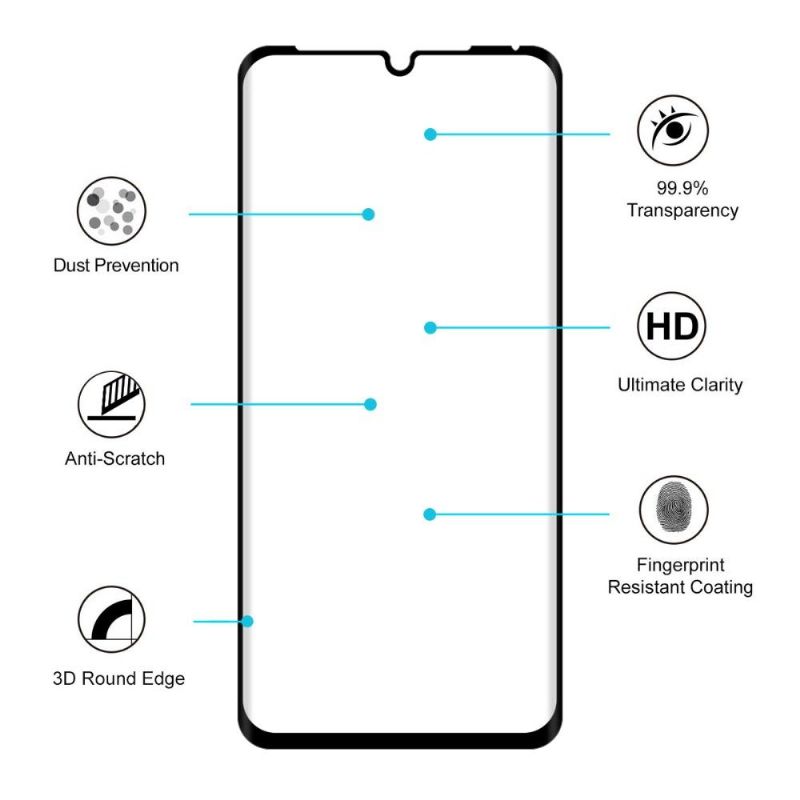 Huawei P30 Pro – Ochranné Tvrzené Sklo V Plné Velikosti – Černá
