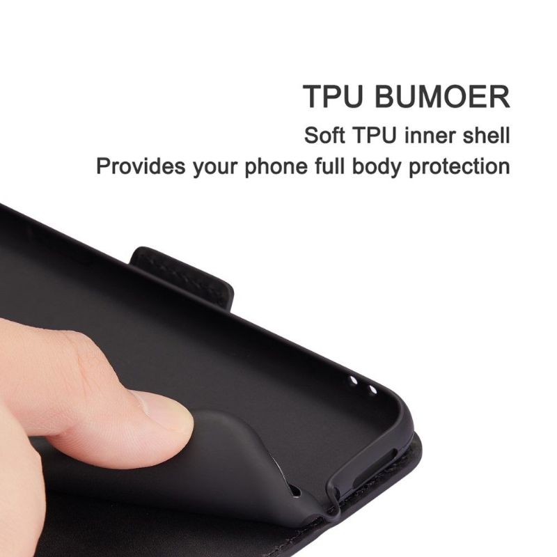 Kožené Pouzdro Na Huawei P30 Pro Retro Kožený Efekt - Černá