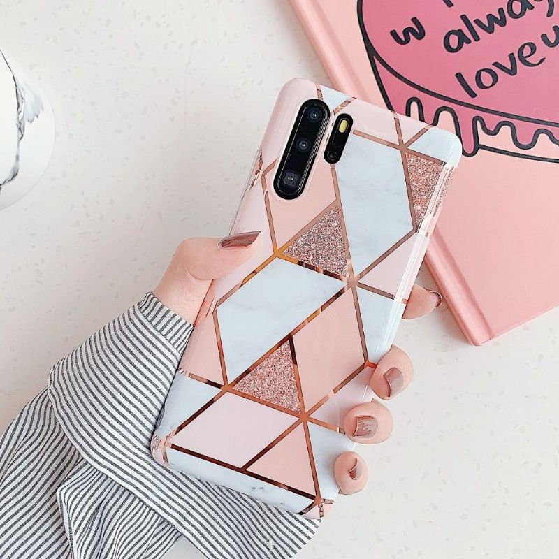 Kryt Na Huawei P30 Pro Geometrický Styl Mramoru