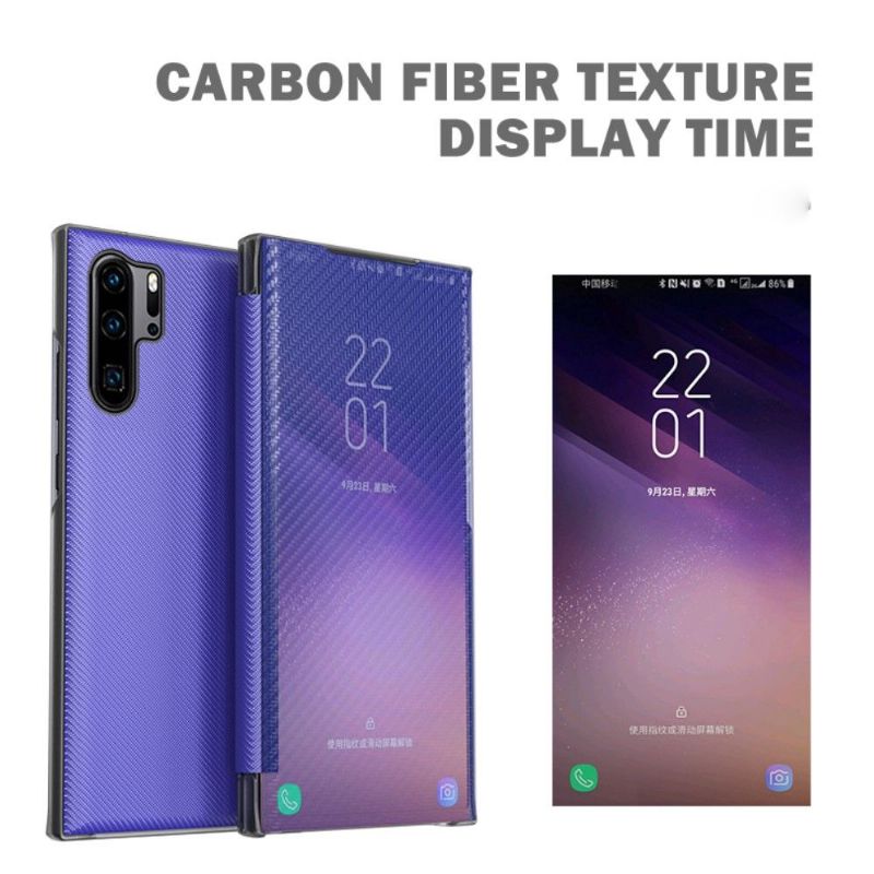 Kryty Na Mobil Na Huawei P30 Pro Flipové Pouzdro Uhlíkové Vlákno