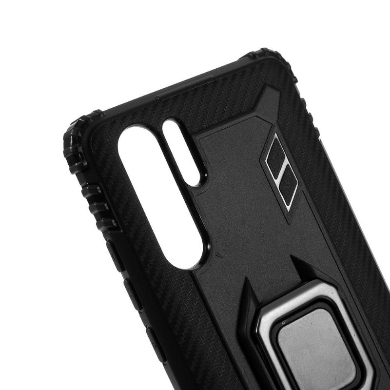 Kryty Na Mobil Na Huawei P30 Pro Karbonový Vzhled S Opěrným Kroužkem