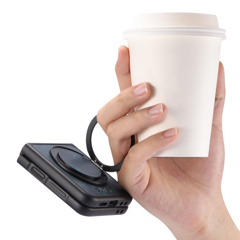 Kryt Na Samsung Galaxy Z Flip 7 Kompatibilní S Magsafe Kožený Efekt Držák Na Prsteny Suteni