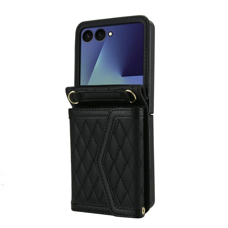 Kryt Na Samsung Galaxy Z Flip 7 Polstrované Pouzdro Na Karty A Ramenní Popruh