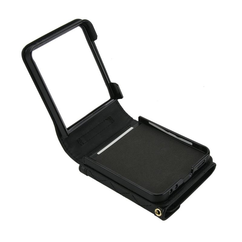 Kryt Na Samsung Galaxy Z Flip 7 Polstrované Pouzdro Na Karty A Ramenní Popruh