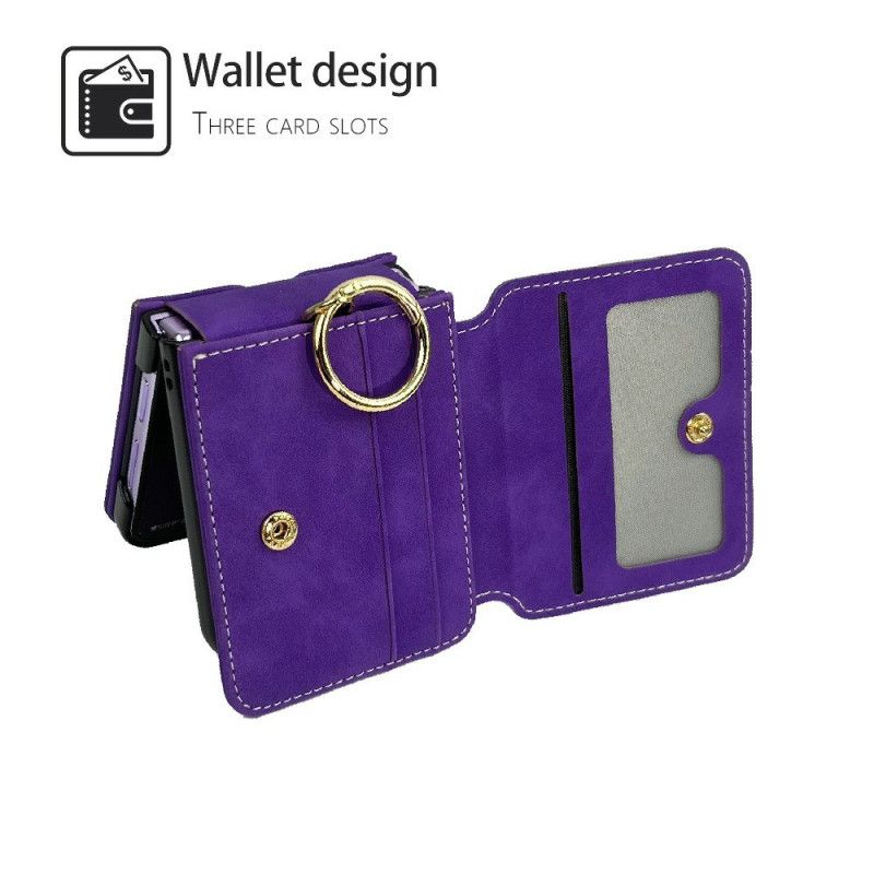 Kryt Na Samsung Galaxy Z Flip 7 Pouzdro Na Karty A Odnímatelný Řetízek