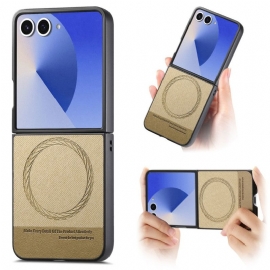 Kryt Samsung Galaxy Z Flip 7 Kompatibilní S Magsafe Denimová Texturovaná Kůže