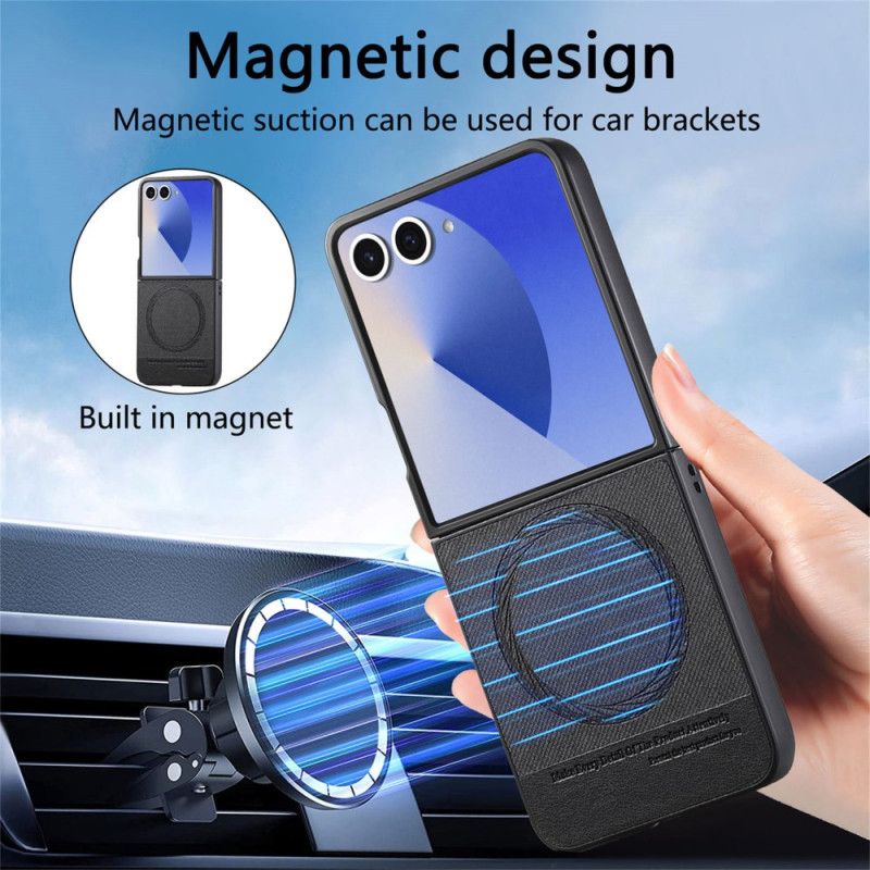 Kryt Samsung Galaxy Z Flip 7 Kompatibilní S Magsafe Denimová Texturovaná Kůže