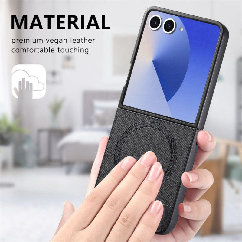 Kryt Samsung Galaxy Z Flip 7 Kompatibilní S Magsafe Denimová Texturovaná Kůže