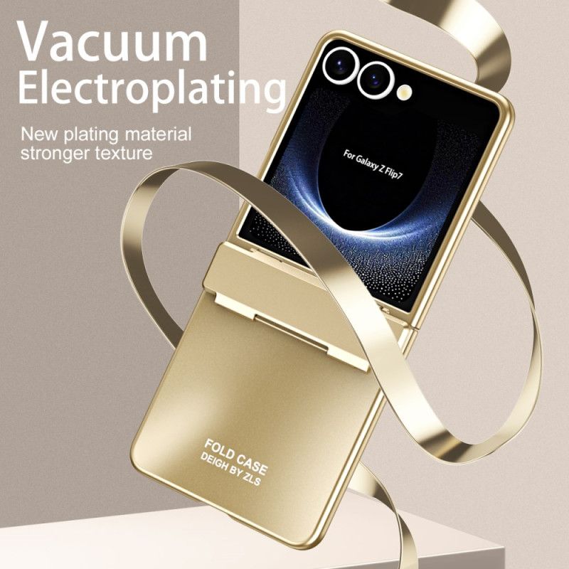 Kryt Samsung Galaxy Z Flip 7 Kovový Efekt S Ochranou Displeje