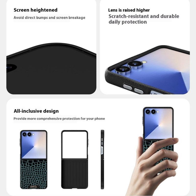 Kryt Samsung Galaxy Z Flip 7 Kryty Na Mobil Kompatibilní S Magsafe Textura Krokodýla Abeel