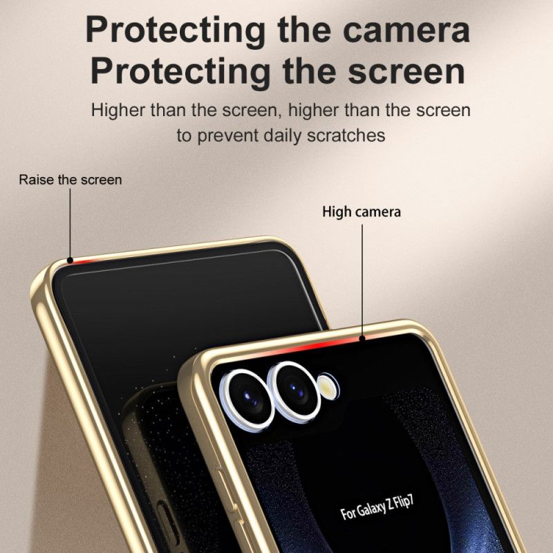 Kryt Samsung Galaxy Z Flip 7 Kryty Na Mobil Kovový Okraj S Ochranou Displeje