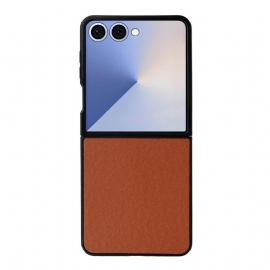 Kryt Samsung Galaxy Z Flip 7 Monochromatický Kožený Efekt