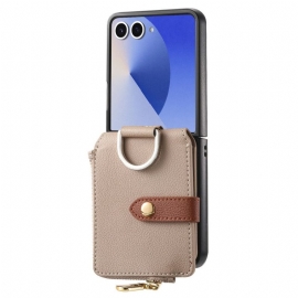 Kryt Samsung Galaxy Z Flip 7 Peněženka Na Mince A Držák Na Prsteny