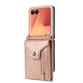 Kryt Samsung Galaxy Z Flip 7 Peněženka Na Zip A Ramenní Popruh