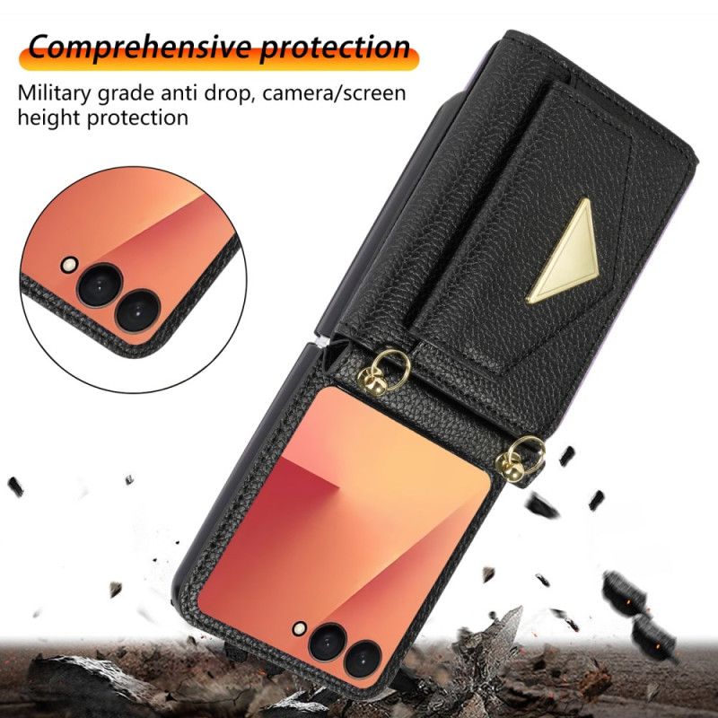 Kryt Samsung Galaxy Z Flip 7 Pouzdro Na Karty A Popruh Na Zápěstí