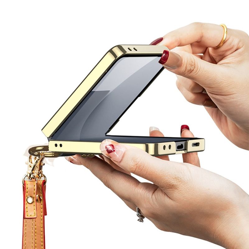 Kryt Samsung Galaxy Z Flip 7 Pouzdro Na Prsteny A Odnímatelný Ramenní Popruh