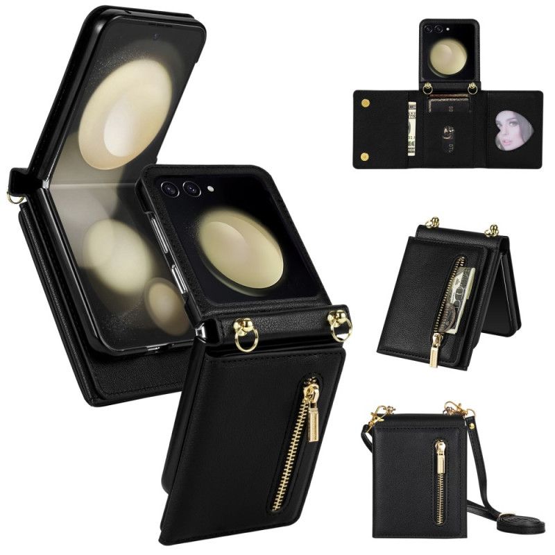 Pouzdro Na Samsung Galaxy Z Flip 7 Peněženka S Rfid A Ramenní Popruh