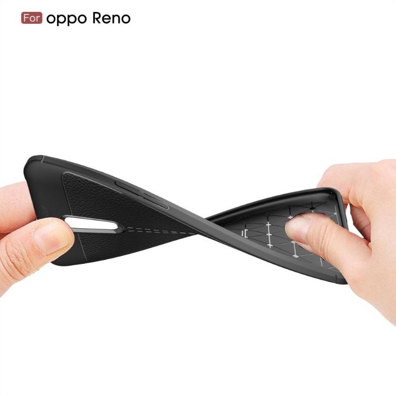 Kryt Na Oppo Reno Gel Pro Konečnou Úpravu Umělé Kůže